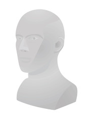 Grey  dummy head mannequin. vector illustration