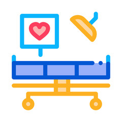 surgeon medical table icon vector. surgeon medical table sign. color symbol illustration