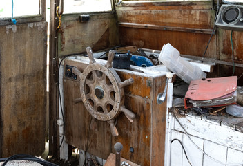 Old ships wheelhouse interior © simonXT2