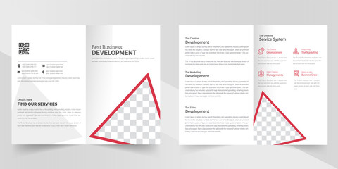 Red Brochure Design Template, Bifold Brochure Design