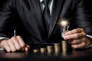 Concept of financial growth and development using ideas.