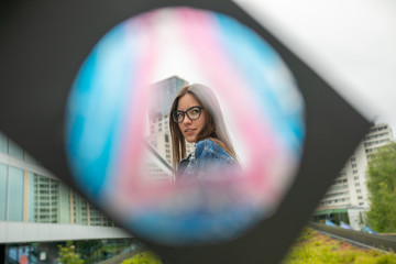 schöne Frau in der Stadt Berlin