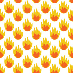fire seamless doodle pattern, vector illustration