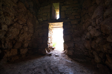 Obraz premium light outside the church door