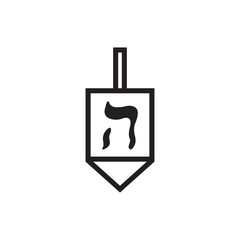 Obraz premium hanukkah dreidel icon, vector illustration