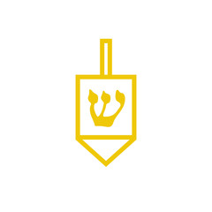 hanukkah dreidel icon, vector illustration