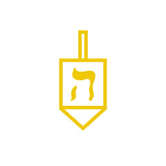 hanukkah dreidel icon, vector illustration