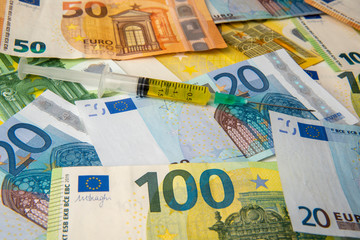 euro banknotes background