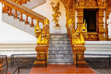 A beautiful view of buddhist temple at Chiang Mai, Thailand.