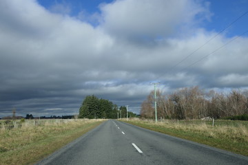 Journey in New Zealand on the Inland Scenic Route 72 to Mid Canterbury near Christchurch
