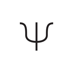 psi symbol flat icon, vector illustration