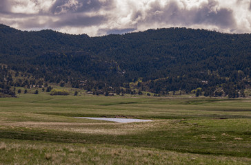 landscape with mountains and clouds