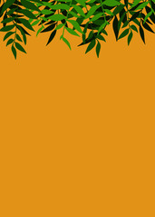 Vector minimalist simple background, green leaf