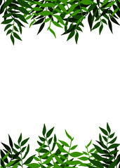Vector minimalist simple background, green leaf