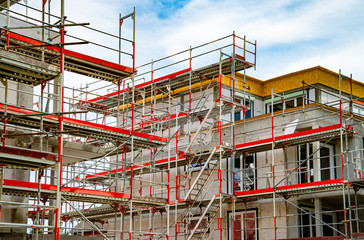 Two apartment buildings in shell construction