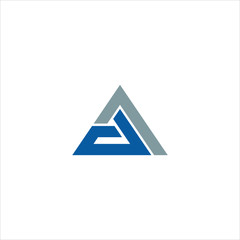 Triangle Initial letters AD DA Logo Design Vector
