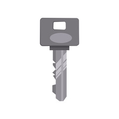 Silver old key illustration. Mechanism, protection, safety. Houseware concept. illustration can be used for topics like home, security