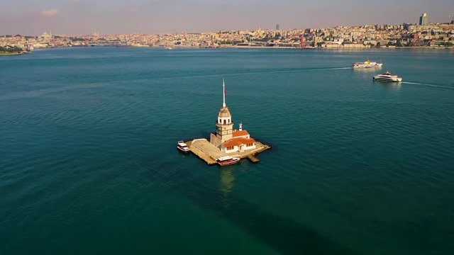 Maiden's Tower also known as Leander's Tower Aerial view From Istanbul.
