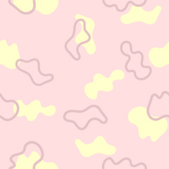 Seamless pattern with abstract shapes drawn by hand. Cute vector illustration.