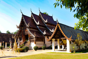 A beautiful view of buddhist temple at Chiang Mai, Thailand.