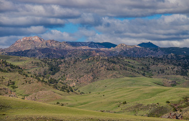 landscape with mountains and clouds
