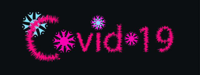 coronavirus pandemic outbreak banner. Red virus on the background. Stay at home quarantine concept.