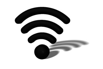 simbolo wireless wi-fi tridimensionale