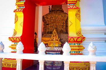 A beautiful view of buddhist temple at Chiang Mai, Thailand.