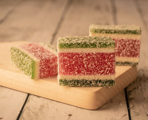 yummy marmalade on wooden board