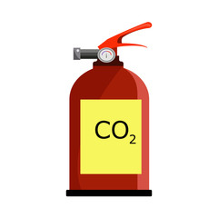 Obraz premium Large red fire extinguisher illustration. Red, equipment, fire protection. Fire safety concept. illustration can be used for topics like engineer system, safety