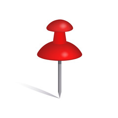 Red pushpin illustration. Red, needle, steel. Office stationery concept. illustration can be used for topics like creativity, office job, stationery