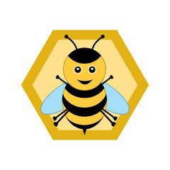 Bee Logo Symbol Vector Design Illustration.