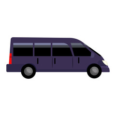 Black minivan illustration. Bus, auto, vehicle. Transport concept. illustration can be used for topics like transportation, trip, logistics