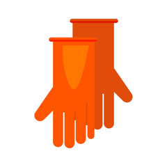 Rubber gloves. Hand protection, cleaning tool, coverall. Cleaning concept. illustration can be used for topics like cleaner, janitor, household, wash