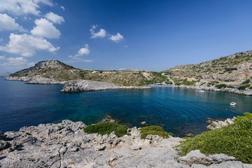 Fototapeta na wymiar Aegean sea seacoast Rhodes Greece