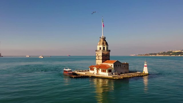 Maiden's Tower also known as Leander's Tower Aerial view From Istanbul.