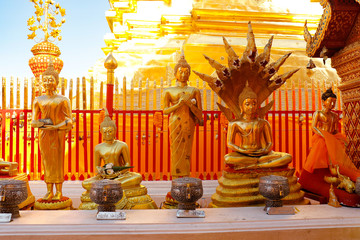 A beautiful view of Wat Doi Suthep buddhist temple at Chiang Mai, Thailand.