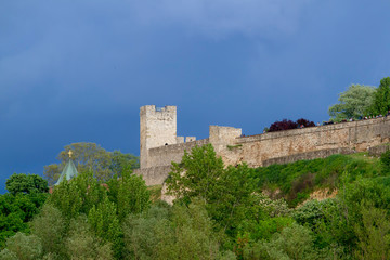 Fototapeta na wymiar Walls of Kalemegdan fortress in Belgrade,Serbia