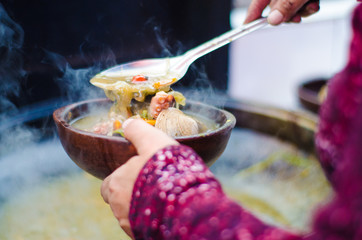 Sopa casera de mariscos