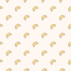 Obraz premium Seamless vector pattern with simple croissant icon