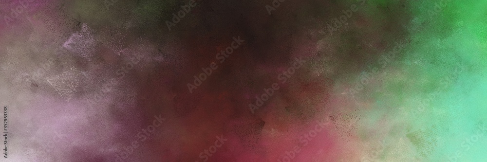 Poster beautiful abstract painting background texture with old mauve, dark sea green and rosy brown colors and space for text or image. can be used as horizontal background texture