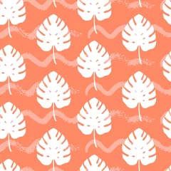 Fotobehang Tropical seamless pattern with leaves. Vector illustration. © Tatyana