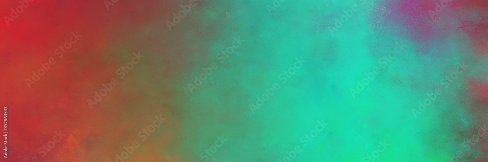 Aufkleber beautiful abstract painting background texture with medium sea green, light sea green and firebrick 