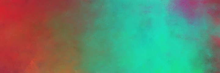 beautiful abstract painting background texture with medium sea green, light sea green and firebrick colors and space for text or image. can be used as horizontal header or banner orientation