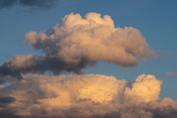 Clouds on the sunset, evening sky