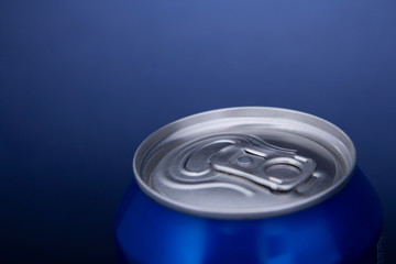aluminum cans of soda top view