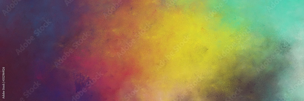 Poster beautiful abstract painting background texture with old mauve, golden rod and dark sea green colors 