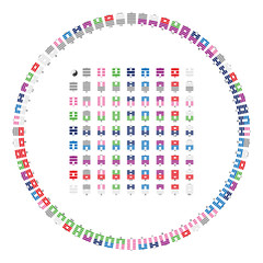 Vector symbols with Diagram of I Ching hexagrams
