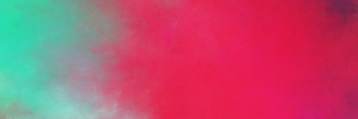 Fototapeta na wymiar beautiful moderate pink, medium aqua marine and crimson colored vintage abstract painted background with space for text or image. can be used as header or banner
