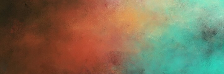 beautiful abstract painting background texture with brown, medium aqua marine and old mauve colors and space for text or image. can be used as horizontal header or banner orientation